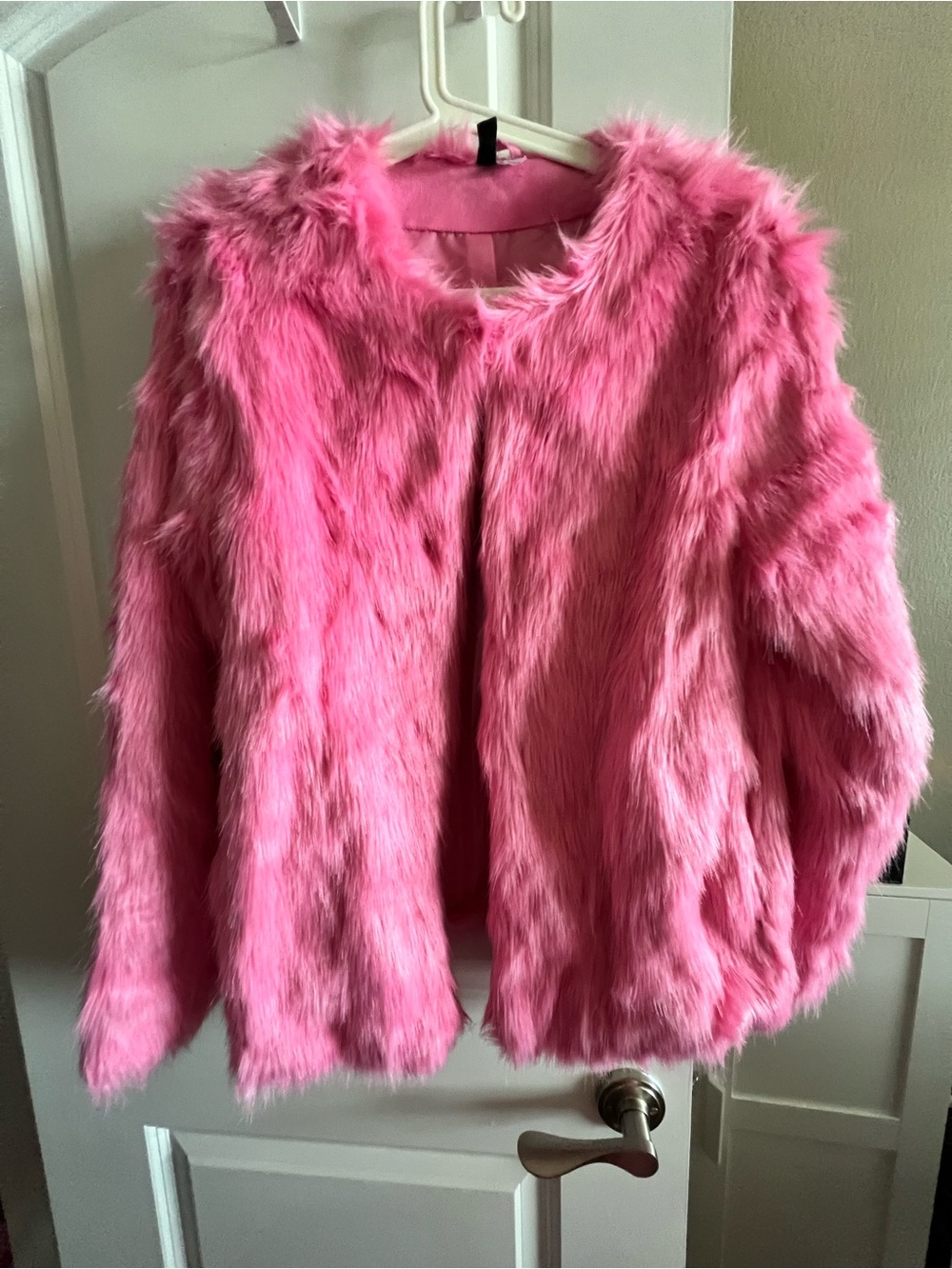 Woman’s Pink Faux Fur Jacket - Stylish Cozy Coat